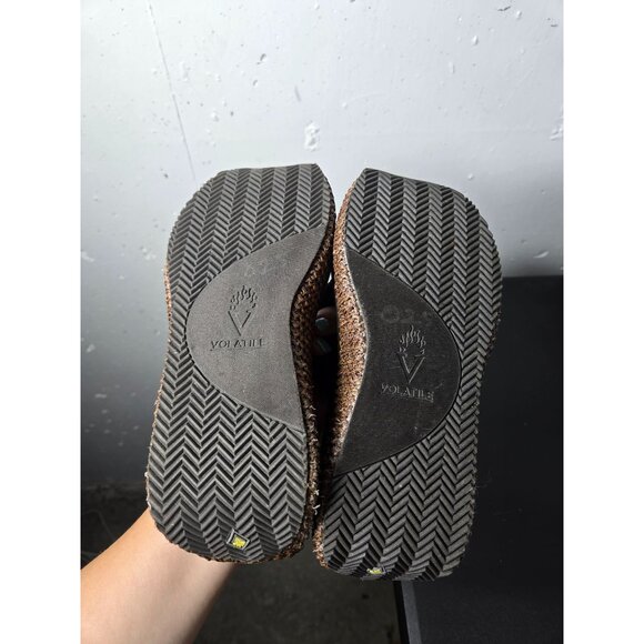 Volatile Brown Woven Wedge Sandals - Picture 4 of 11